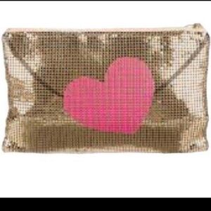 Felix Rey gold mesh heart lips kiss love clutch